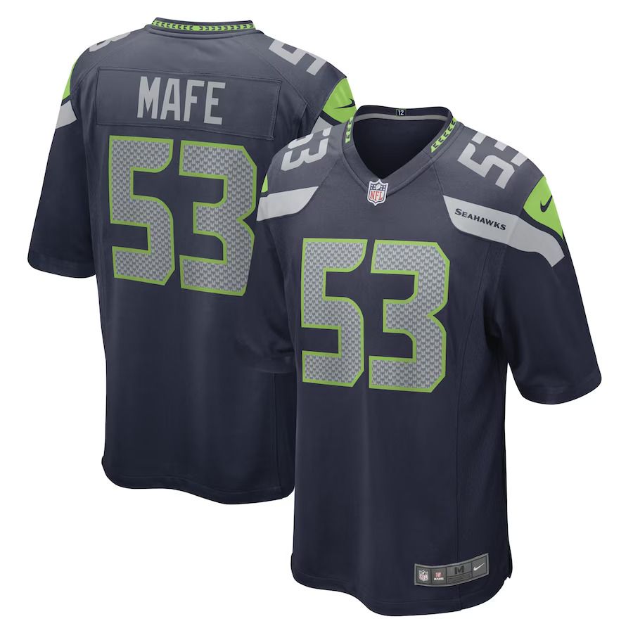 Men Seattle Seahawks 53 Boye Mafe Nike College Navy Game Player NFL Jersey